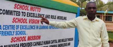 Head Teacher Janvier Ntakirutimana led the process of setting the school vision and mission